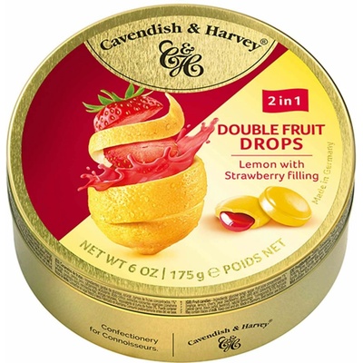 Cavendish & Harvey Confectionery Double Fruit Drops Orange with Rasperry Filling 175 g