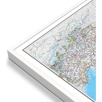National Geographic Itálie - nástěnná mapa Classic 60 x 85 cm Varianta: mapa v hliníkovém rámu, Provedení: bílý rám