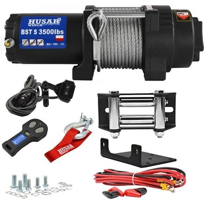 Elektrický ATV naviják 1,5t 12V ocelové lano 12m HUSARWINCH BST S 3500