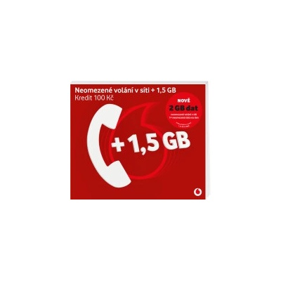 Vodafone SIM Předplacená karta 30 edice Volej 1,5GB + 150 Kč kredit