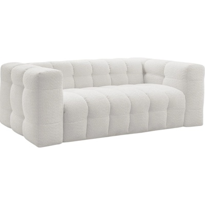 Bobochic Paris Bílá bouclé rozkládací pohovka Cloud 228 cm