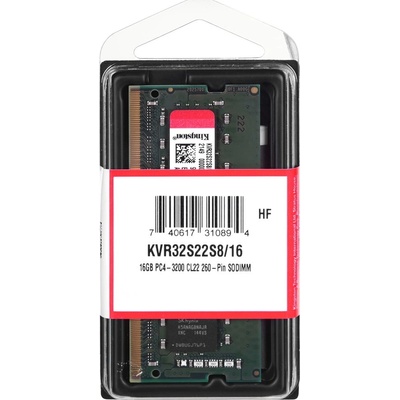 Kingston DDR4 16GB 3200MHz CL22 (1x16GB) KVR32S22S8/16