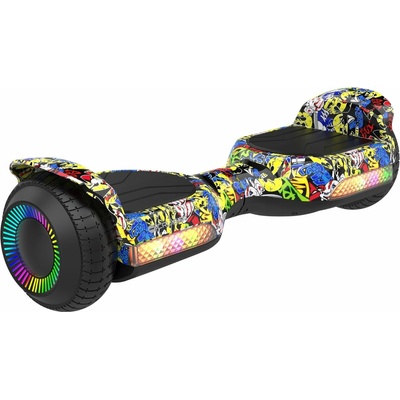 Hoverboard Rebel LED RGB černý s graffiti – Hledejceny.cz