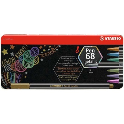 Stabilo Pen 68 metallic 8 ks sada v plechu