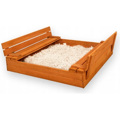 Trendie Dřevěné pískoviště XXL 146x138 cm uzavíratelné impregnované