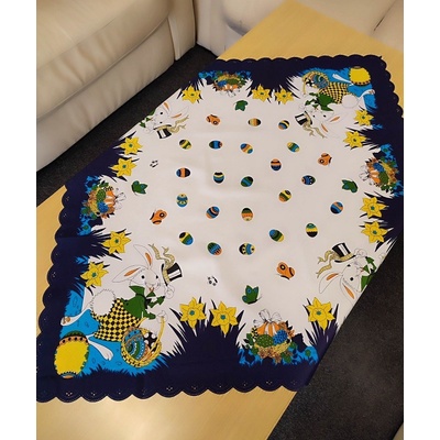 Top textil Velikonoční ubrus Vajíčka modrý 80x80cm