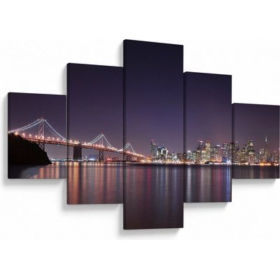 Obraz pohľadu na San Francisco, California, päťdielne 125x70 cm