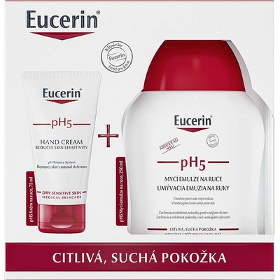 Eucerin pH5 reg. krém na ruce 75 ml + mycí emulze na ruce 250 ml dárková sada – Hledejceny.cz