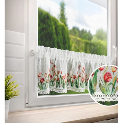 Dekorační krátká vitrážová záclona do kuchyně RAISA 150x30 cm MyBestHome – Hledejceny.cz