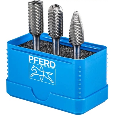 Pferd 1312 MICRO Stopkové frézy z tvrdokovu s mikro ozubením - stopka 3 mm (Sada 3 ks)