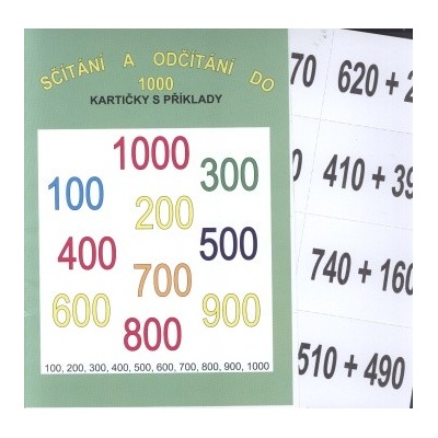 Sčítání a odčítání do 1000 - kartičky s příklady