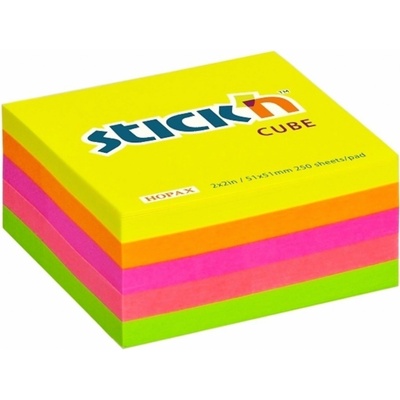 Hopax Stick'n Neon Cube Notes 51×51 mm žlutý – Hledejceny.cz