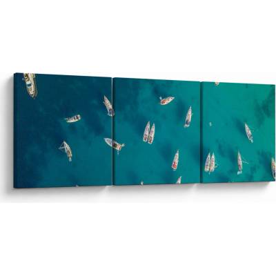 Obraz - Plachetnica, trojdielne 120x40 cm