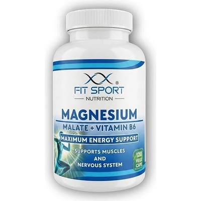 FitSport Nutrition Magnesium Malate + Vitamin B6 120 vege kapsúl