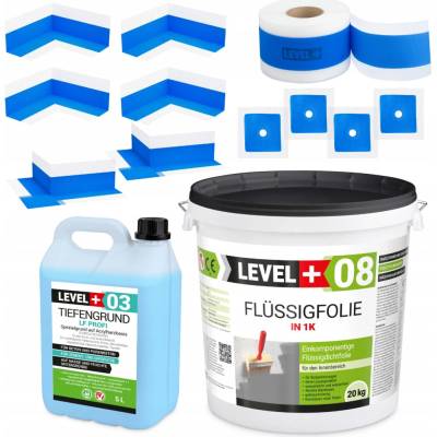 Sada pro hydroizolaci LEVEL+ fólie 20 kg, zemina 5 l, páska 20 m