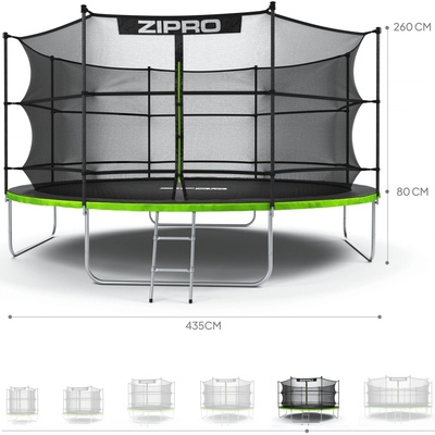 ZIPRO Jump Pro 435 cm + vnitřní ochranná síť
