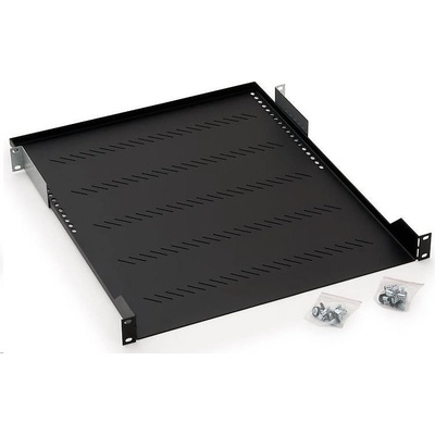 TRITON Police s perforací 19", 1U/750mm, nosnost 40kg, šedá