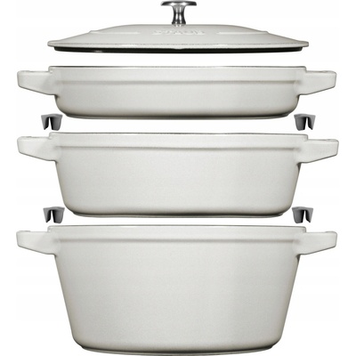 Staub Sada 3 hrncov + pokrievka 24 cm, hľuzovková farba