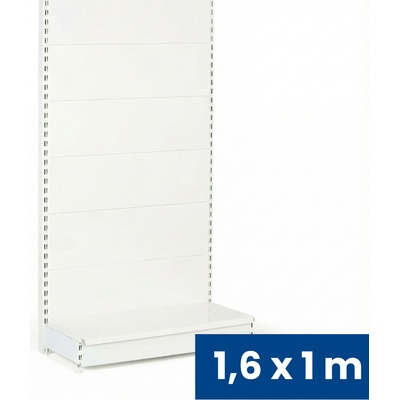 B2B Partner Prodejní regál jednostranný, plné stěny, 1600 x 1000 x 450 mm, základní, bílá 926036