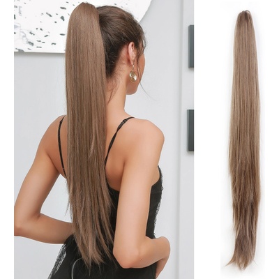 Rovný Ponytail se skřipcem světle hnědý