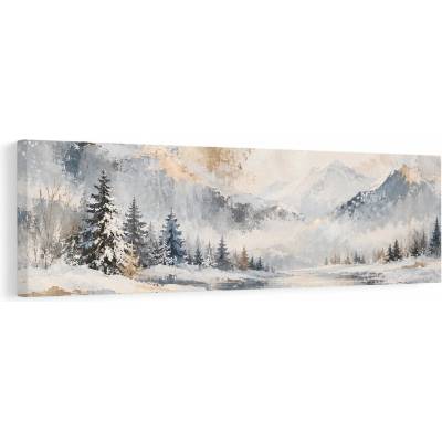Dovido Obraz mlhavé údolí v zimní krajině - 135x45