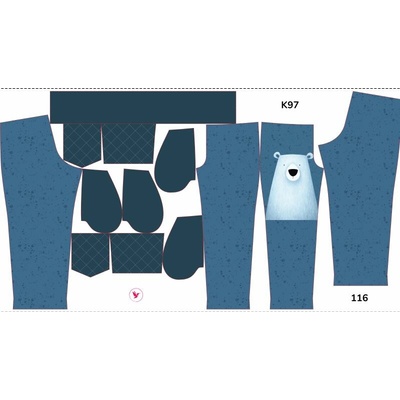 Takoy Panel se střihem rozšířené softshellové kalhoty modrý medvěd Tony 116 - Jarní softshell
