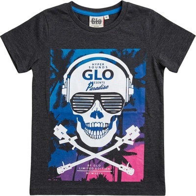 Glo Story chl tričko krátký rukáv tm šedý melír