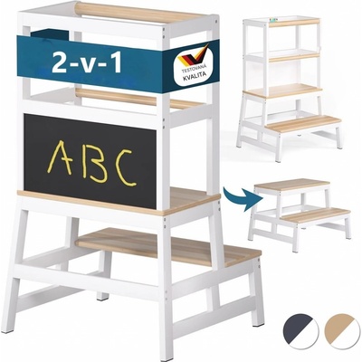 FurniGO Dětská Učicí věž Barn 93x56x49cm přírodní – Hledejceny.cz