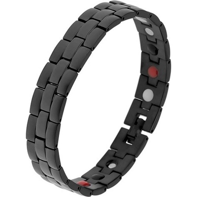 Šperky eshop ocelový černé barvy matné a lesklé proužky barevné magnety SP33.13