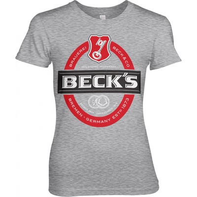 Hybris Girly Tee Becks Beer světle šedé
