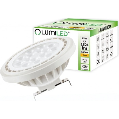 Lumiled LED žárovka LED G53 AR111 15W = 100W 1521lm 3000K Teplá bílá 38° 12V
