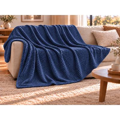Textilomanie flanel deka RIBERA modrá 150x200