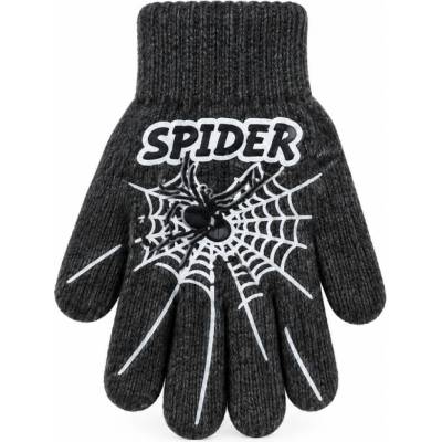 BE SNAZZY Zimné pletené rukavice Spider Rak Šedá