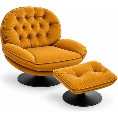 Luxuryform Design Otočné Luna s Podnožkou Medové