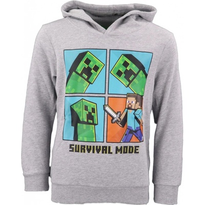 Minecraft mikina šedá