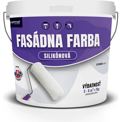 Optimal Fasádna silikónová farba 0,8 kg biela báza A