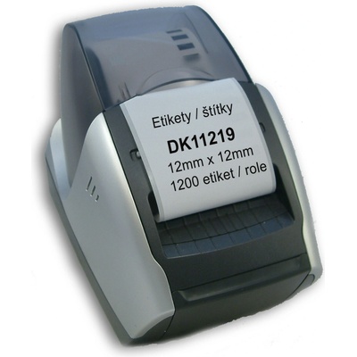 Můj-toner Etikety Štítky DK11219 DK-11219 12 mm x 12 mm 1200 etiket role adresní štítky kompatibilní pro Brother QL bílé s držákem – Hledejceny.cz
