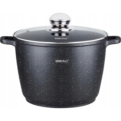 KINGHOFF Hrnec s poklicí mramorový povrch černý 10L 28cm plyn/indukce