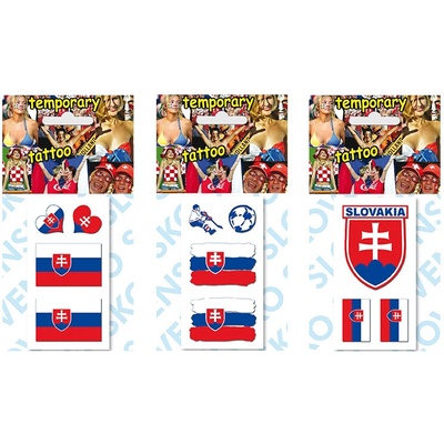 Arch Zlín Tetovací obtisky Srdíčka a vlajky Slovensko, mix 3 motivů
