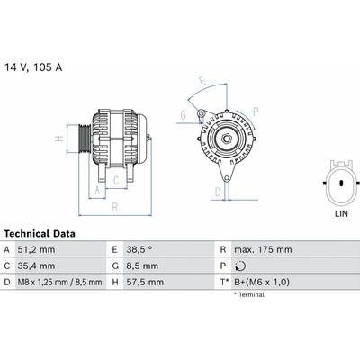 Alternátor BOSCH 0 986 086 650 (0986086650)