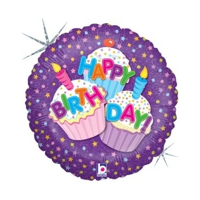 GRABO Cupcake HB 18" 46cm kruh fóliový balónek nafukovací