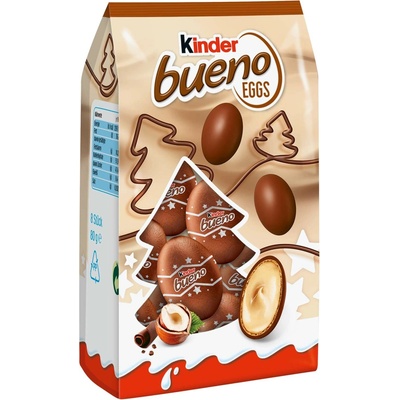Kinder Bueno Vánoční čokoládová vajíčka s lískooříškovou náplní 80 g – Hledejceny.cz