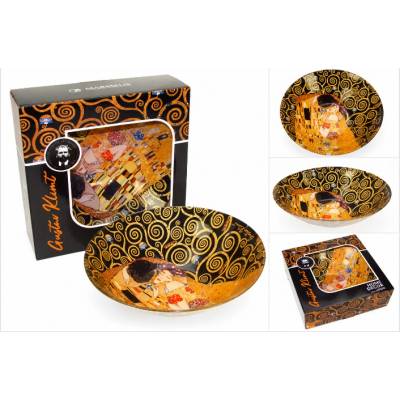 Homedesign MA4046 Miska sklo KLIMT The Kiss čierno zlatá hlboká 25 cm