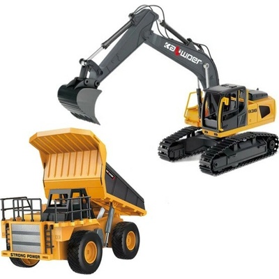Huina SET RC bagr + RC Dump Truck 1:24