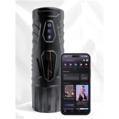 Everycom Automatický rotační masturbátor Black Knight 3D s přirážením na APP