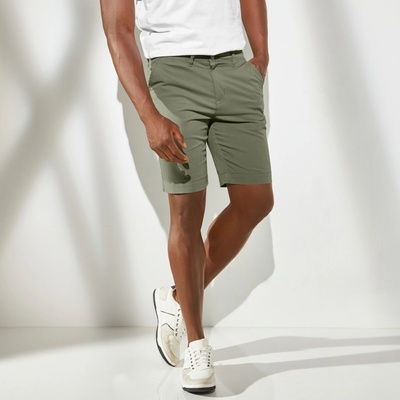 Blancheporte Jednobarevné chino bermudy khaki světlá