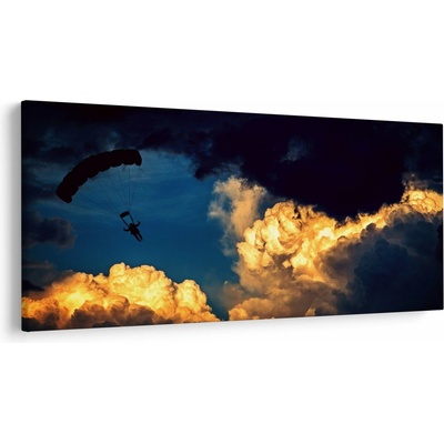 Obraz parašutistu v oblakoch, jednodielne 250x125 cm