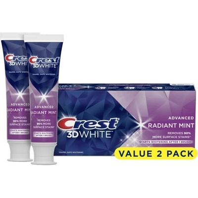 Procter & Gamble Crest 3D White ADVANCED RADIANT MINT 2 x 93 g – Hledejceny.cz