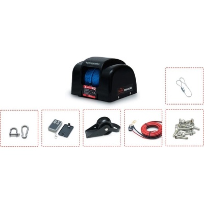 Elektrický naviják 22kg 12V syntetické lano 30,5m DRAGON WINCH DWA 50 MS