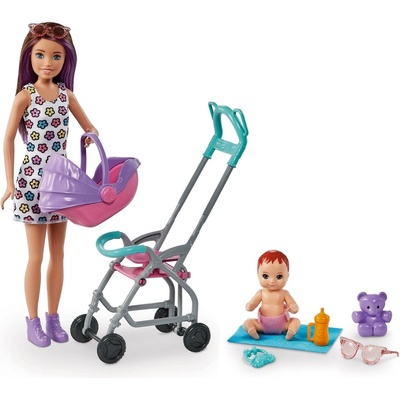 Mattel Barbie Chůva herní set Kočárek